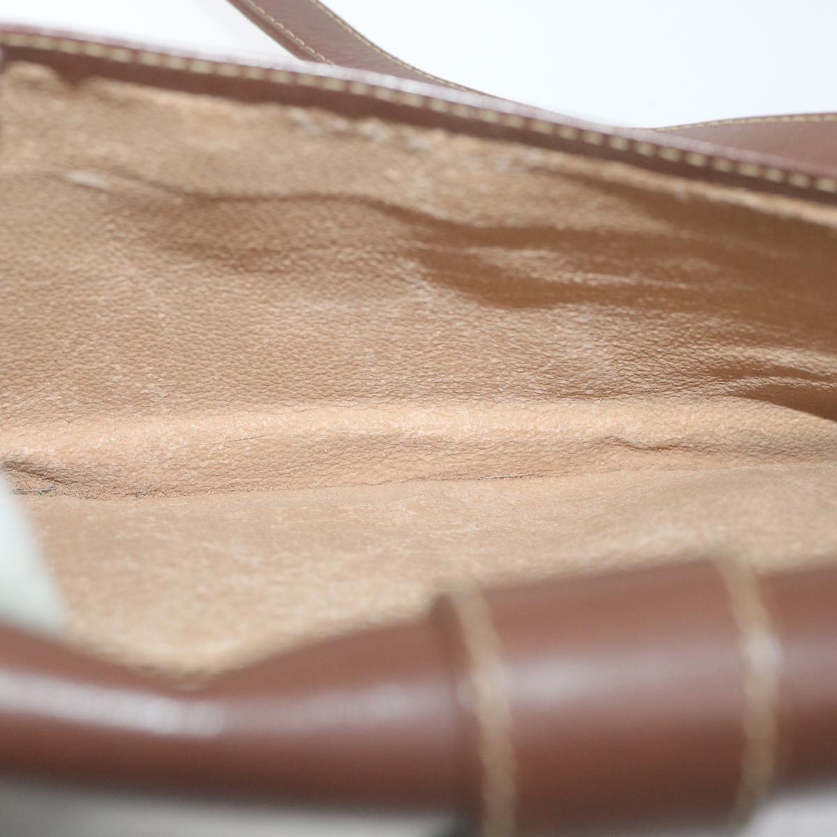 GUCCI Shoulder Bag Canvas Leather Beige Brown fm2880