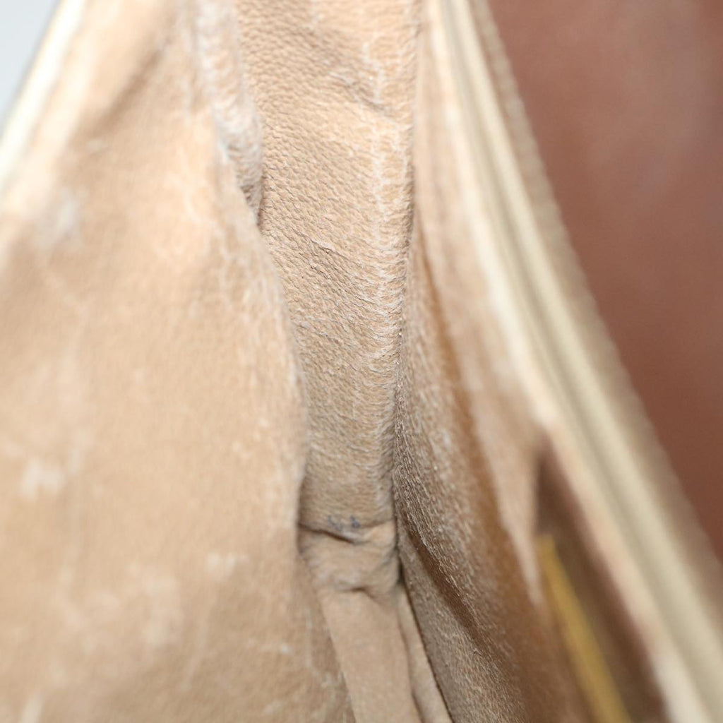 GUCCI Shoulder Bag Canvas Leather Beige Brown fm2880