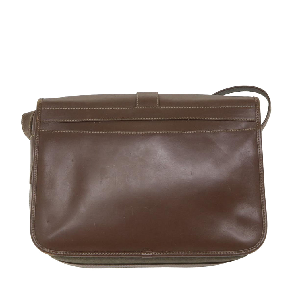 GUCCI Shoulder Bag Canvas Leather Beige Brown fm2880