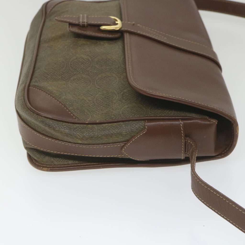 GUCCI Shoulder Bag Canvas Leather Beige Brown fm2880
