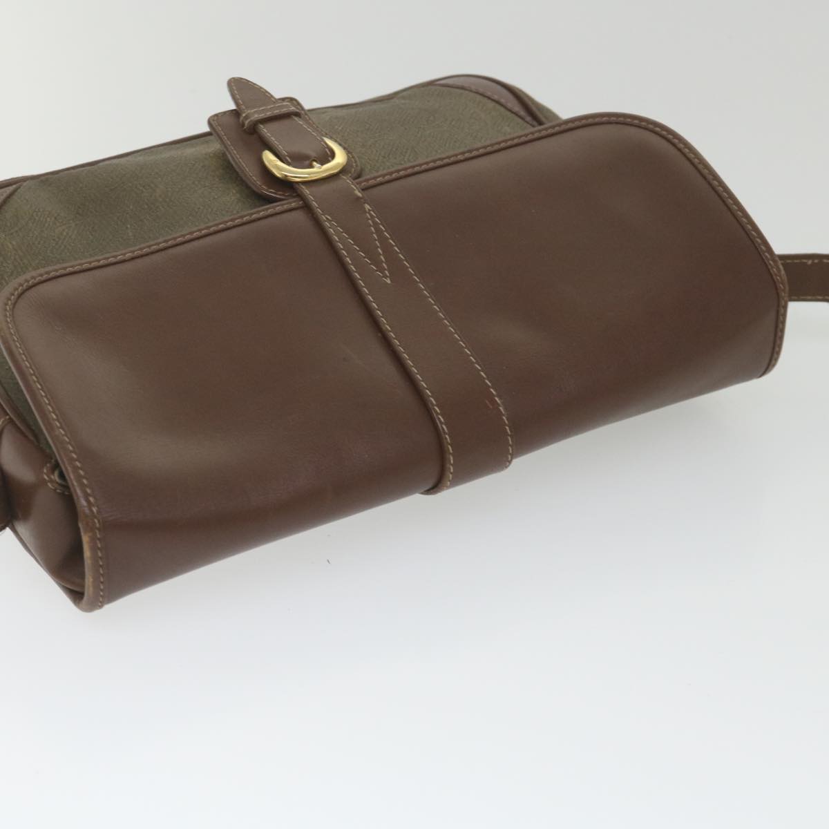 GUCCI Shoulder Bag Canvas Leather Beige Brown fm2880