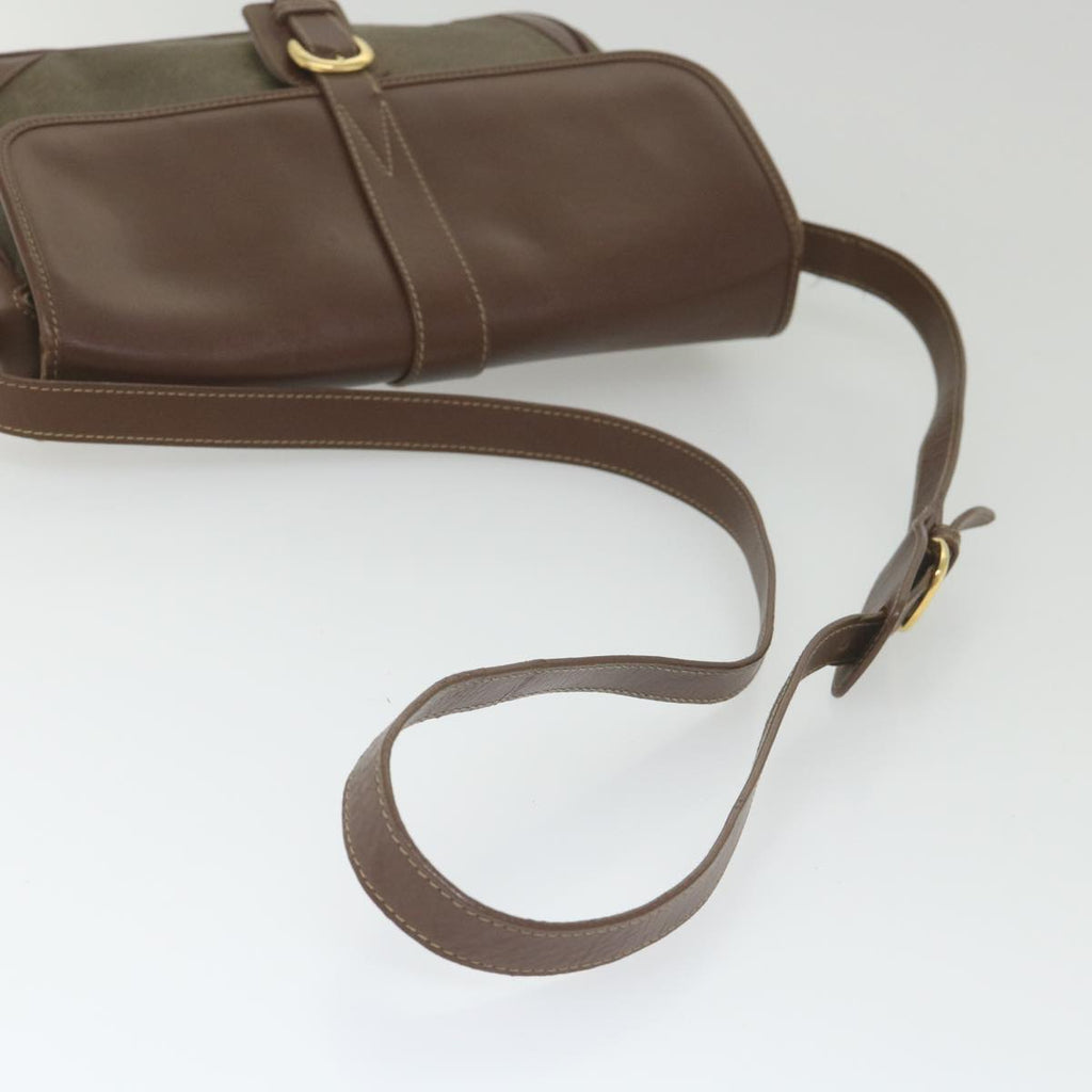 GUCCI Shoulder Bag Canvas Leather Beige Brown fm2880