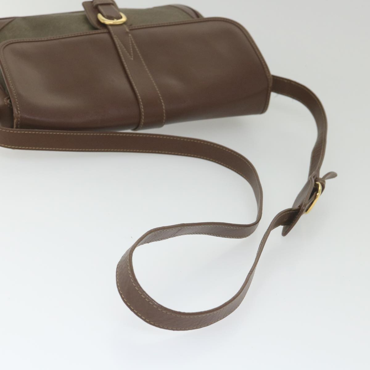 GUCCI Shoulder Bag Canvas Leather Beige Brown fm2880