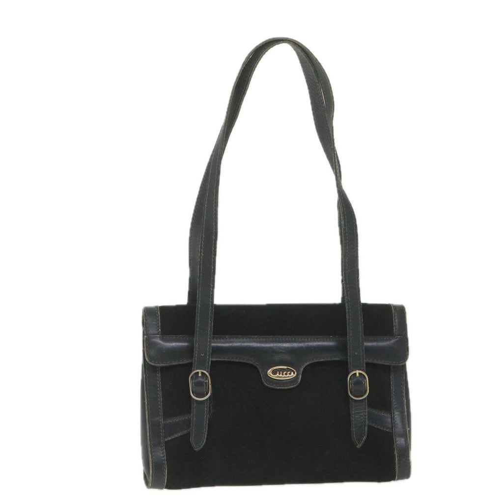 GUCCI Shoulder Bag Suede Black fm2881