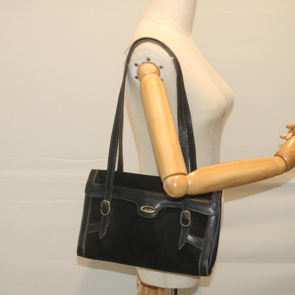 GUCCI Shoulder Bag Suede Black fm2881