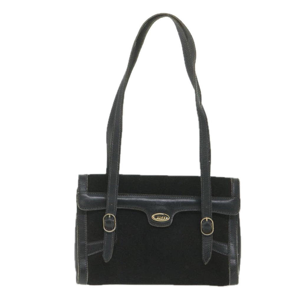 GUCCI Shoulder Bag Suede Black fm2881