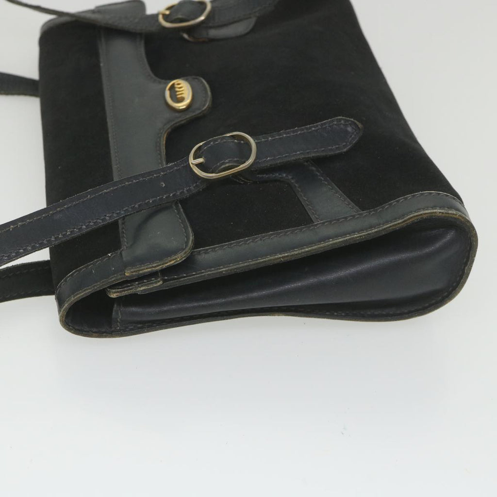 GUCCI Shoulder Bag Suede Black fm2881