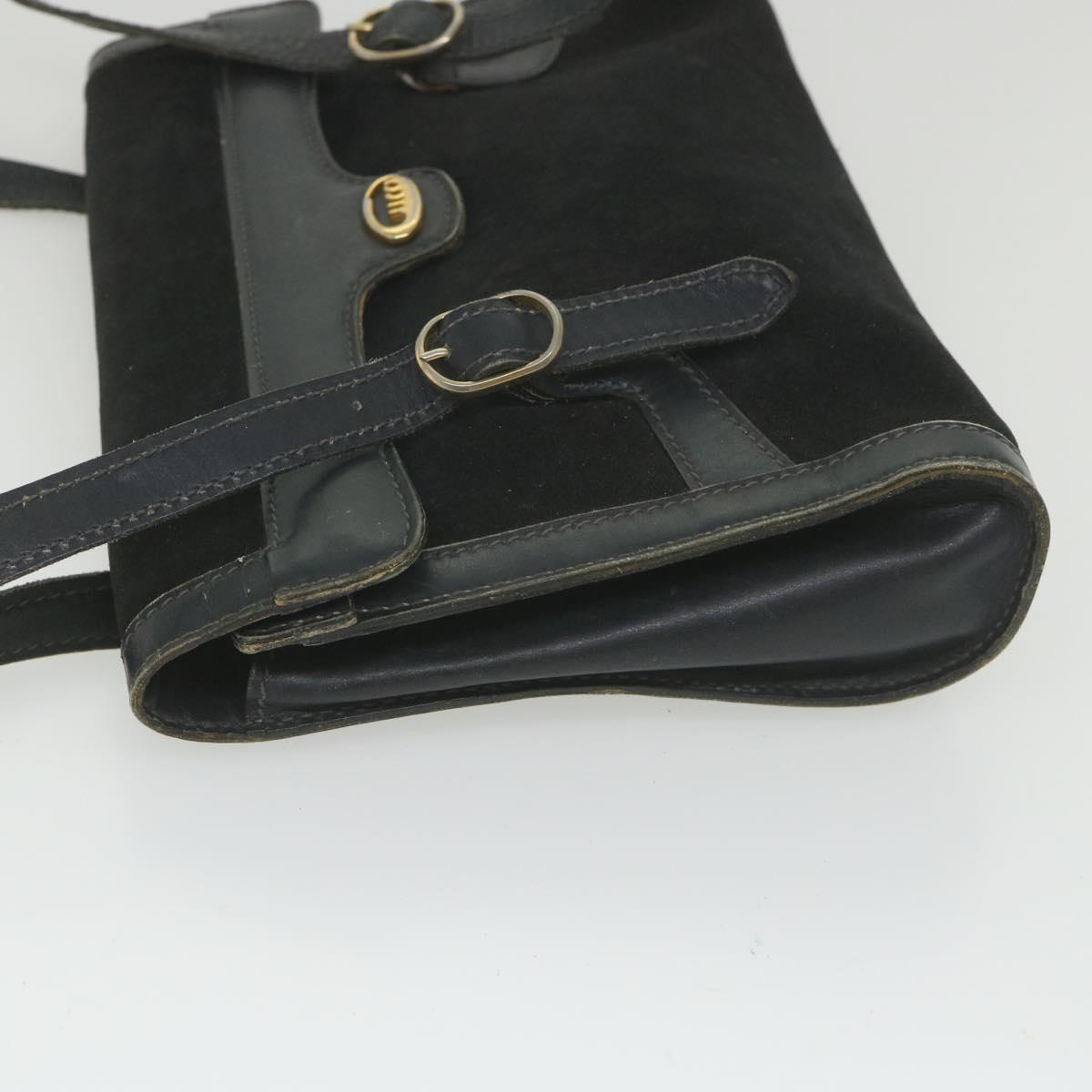 GUCCI Shoulder Bag Suede Black fm2881