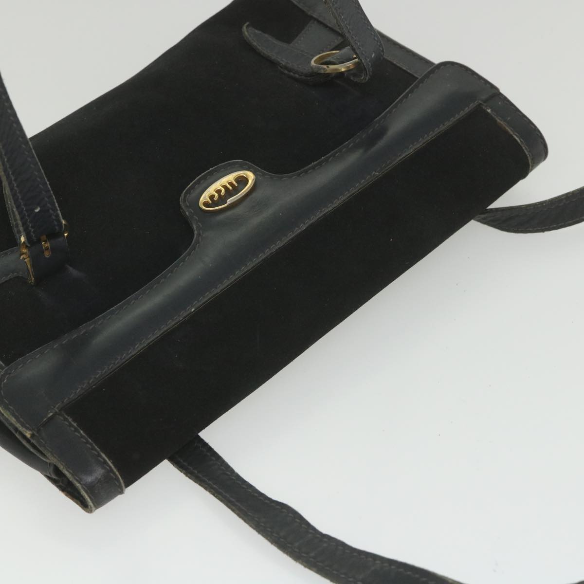 GUCCI Shoulder Bag Suede Black fm2881