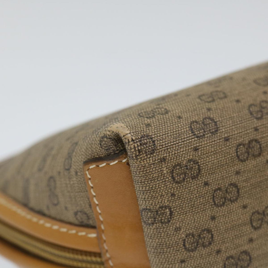 GUCCI Micro GG Canvas Pouch PVC Leather Beige fm2882