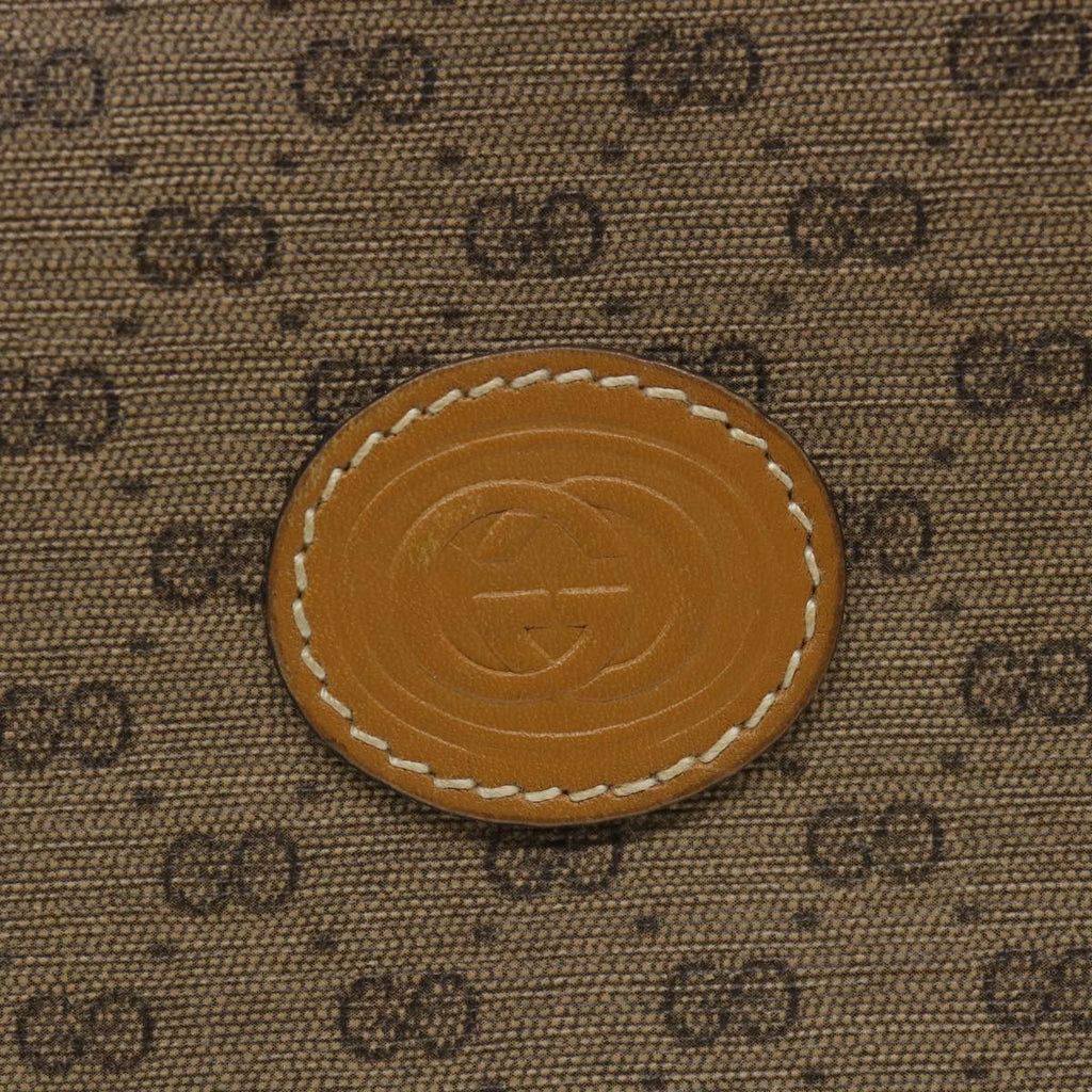 GUCCI Micro GG Canvas Pouch PVC Leather Beige fm2882