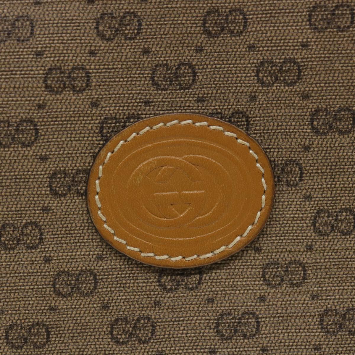 GUCCI Micro GG Canvas Pouch PVC Leather Beige fm2882