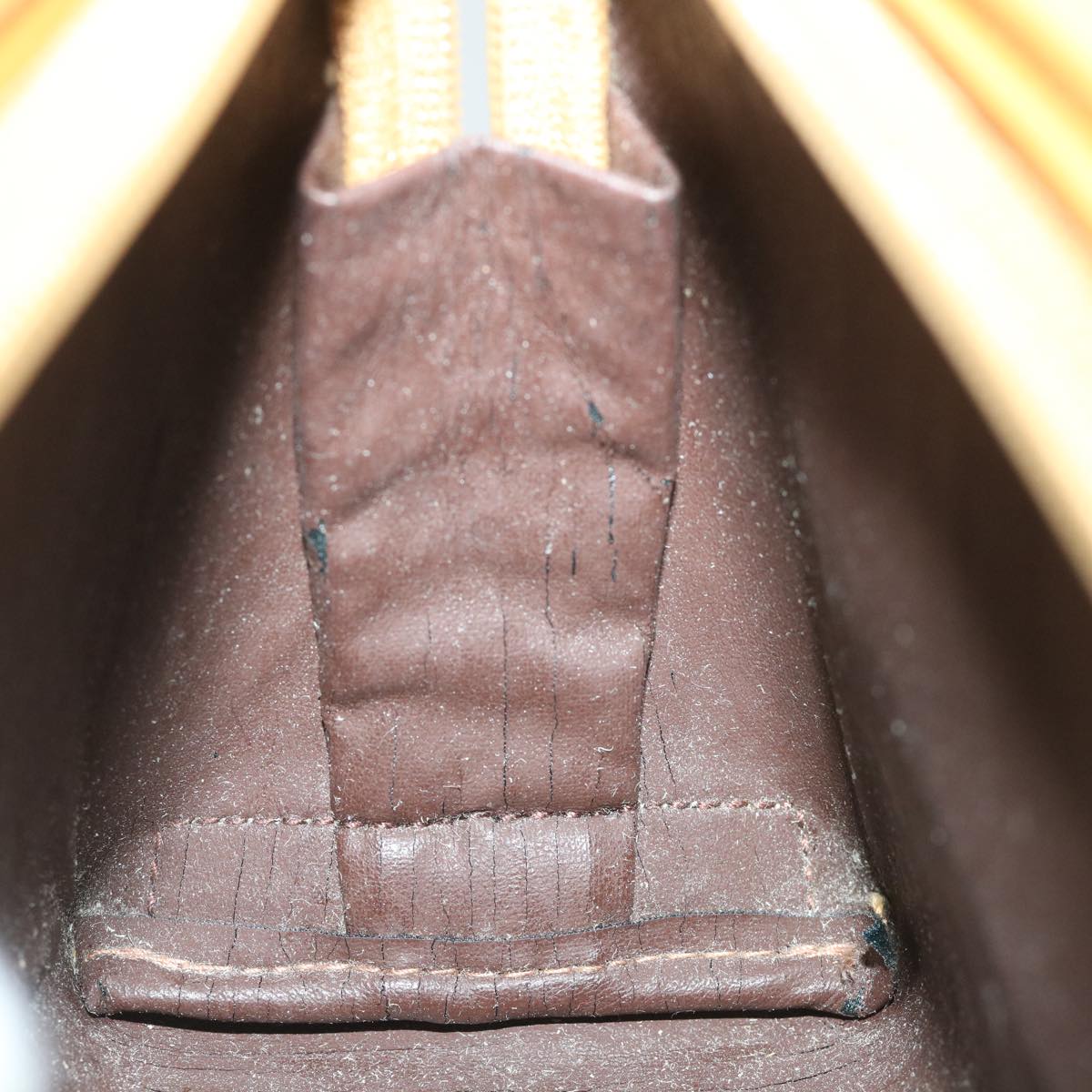 GUCCI Micro GG Canvas Pouch PVC Leather Beige fm2882