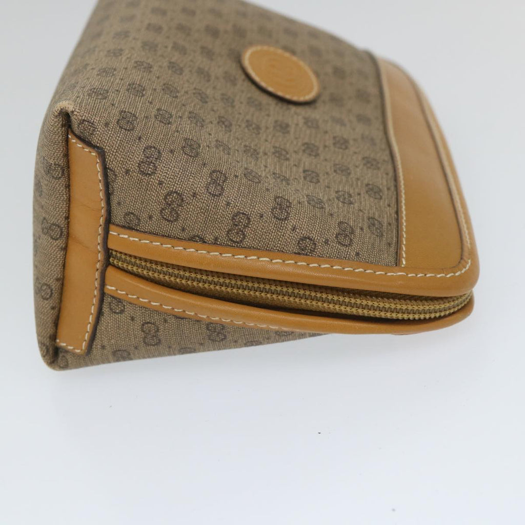 GUCCI Micro GG Canvas Pouch PVC Leather Beige fm2882