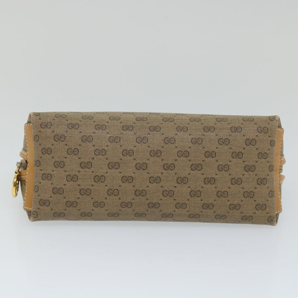 GUCCI Micro GG Canvas Pouch PVC Leather Beige fm2882