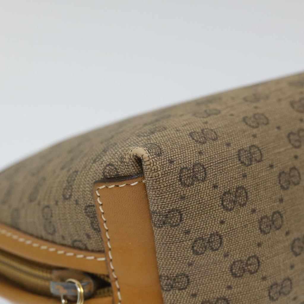 GUCCI Micro GG Canvas Pouch PVC Leather Beige fm2882