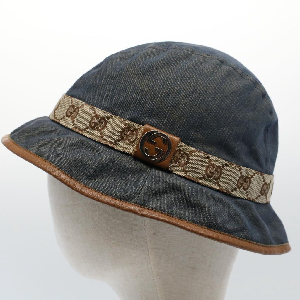 GUCCI GG Canvas Hat M Blue Beige fm2900