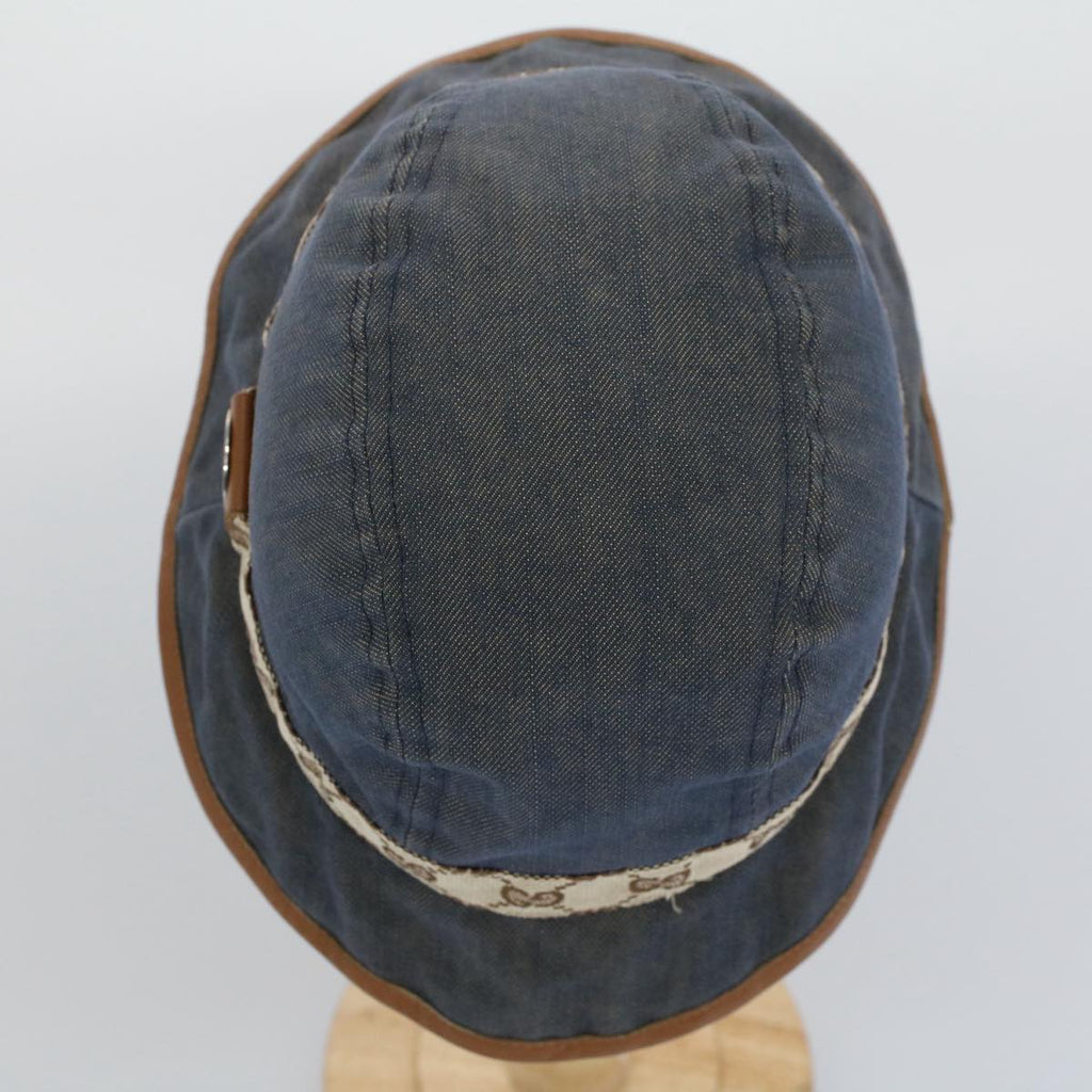 GUCCI GG Canvas Hat M Blue Beige fm2900
