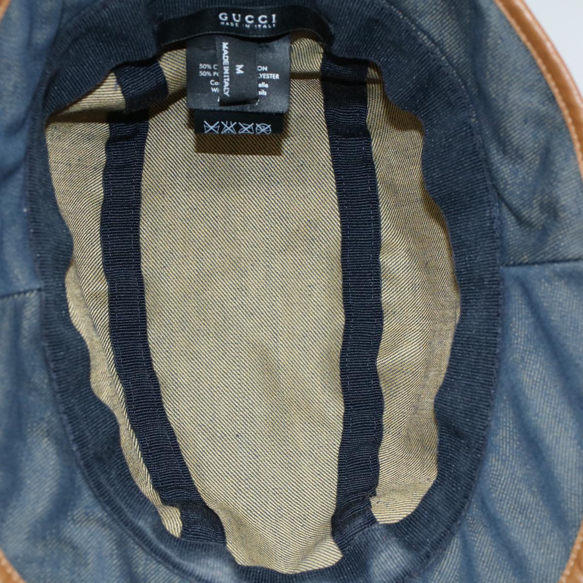 GUCCI GG Canvas Hat M Blue Beige fm2900