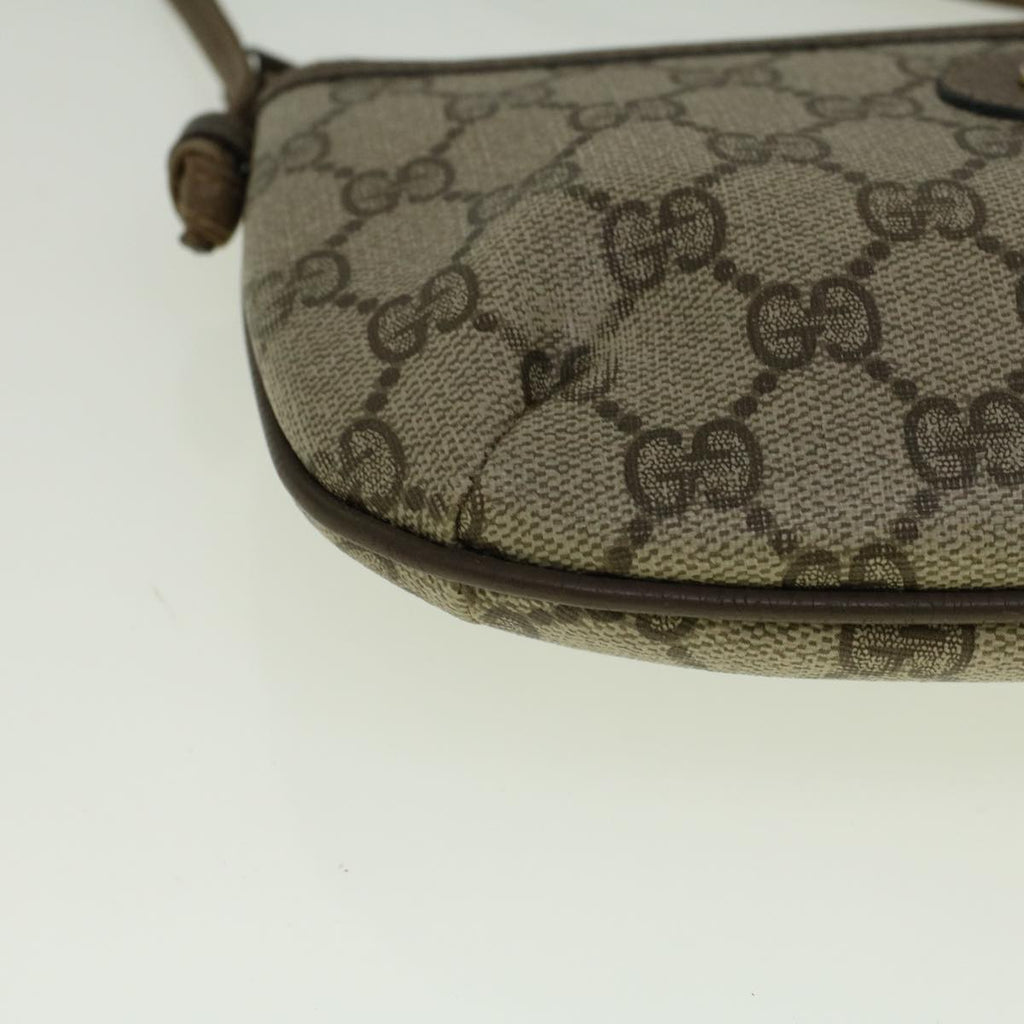 GUCCI GG Canvas Shoulder Bag PVC Leather Beige fm2929