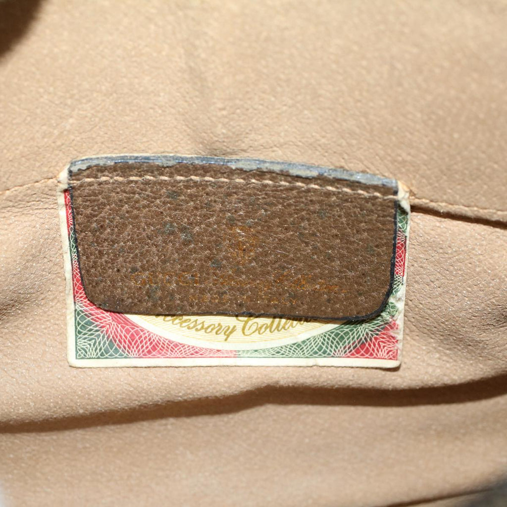 GUCCI GG Canvas Shoulder Bag PVC Leather Beige fm2929