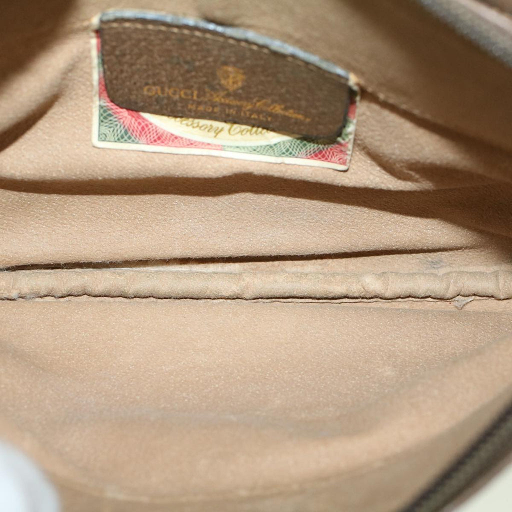 GUCCI GG Canvas Shoulder Bag PVC Leather Beige fm2929