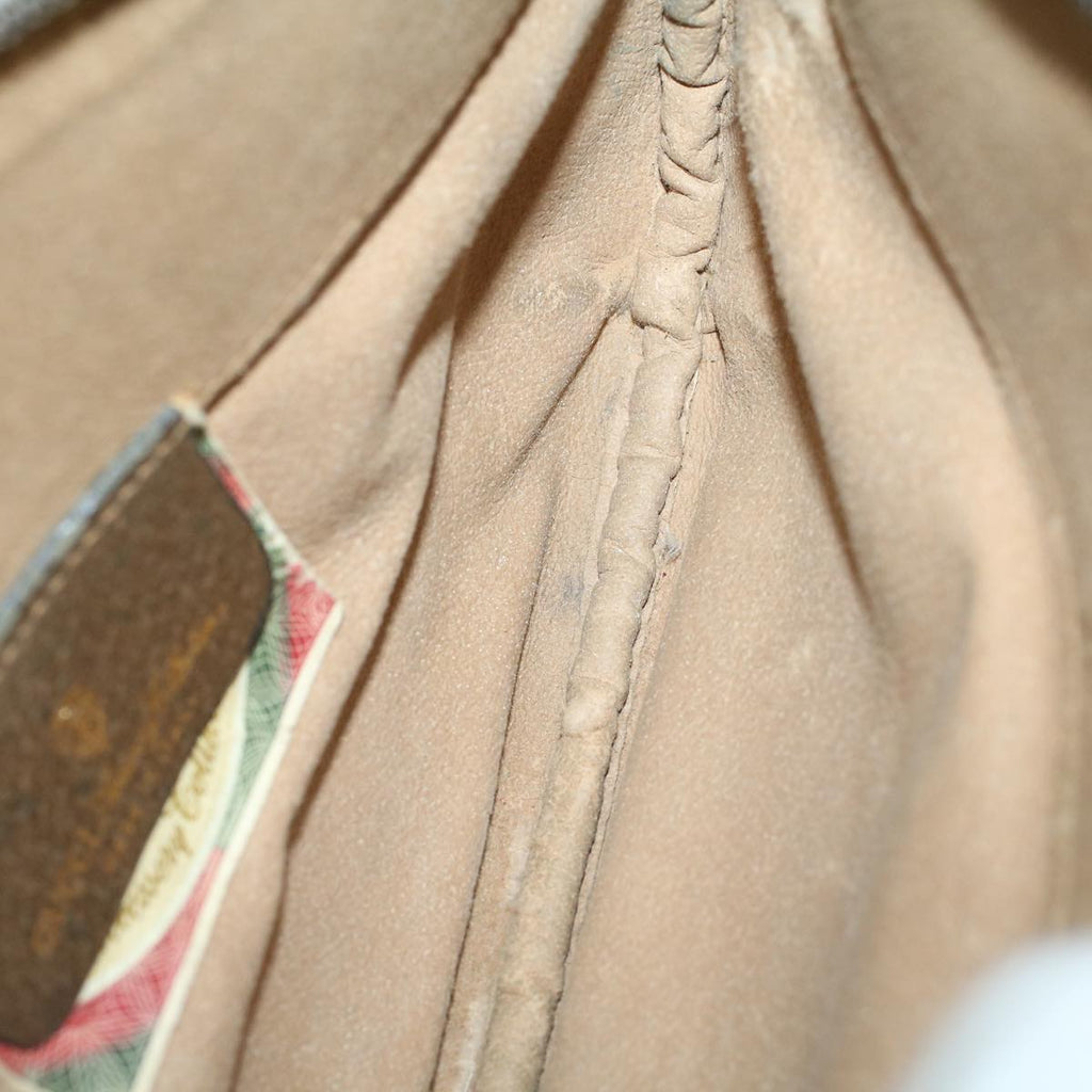 GUCCI GG Canvas Shoulder Bag PVC Leather Beige fm2929
