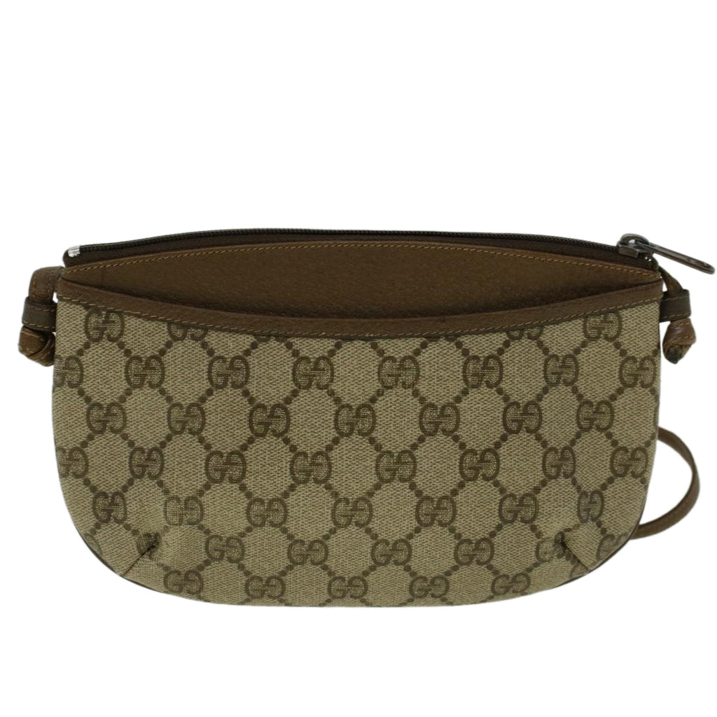GUCCI GG Canvas Shoulder Bag PVC Leather Beige fm2929