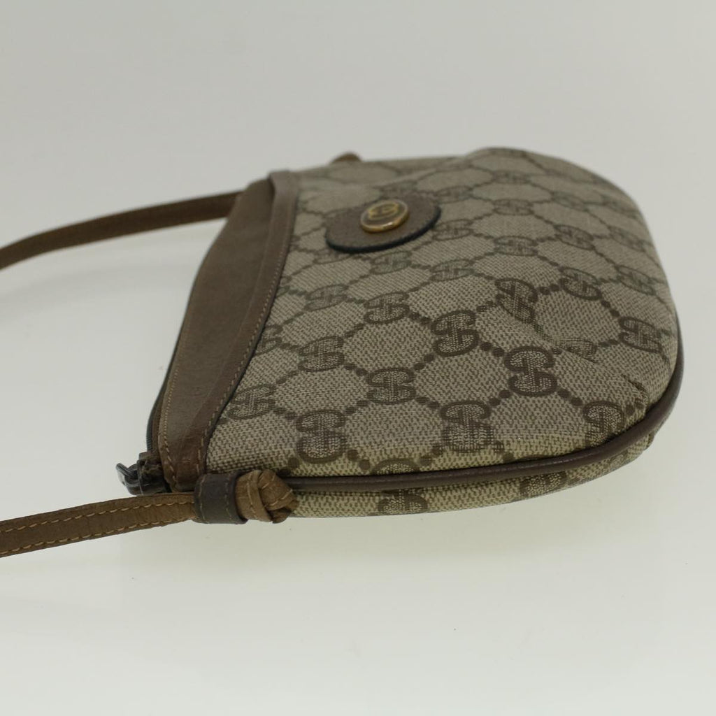 GUCCI GG Canvas Shoulder Bag PVC Leather Beige fm2929