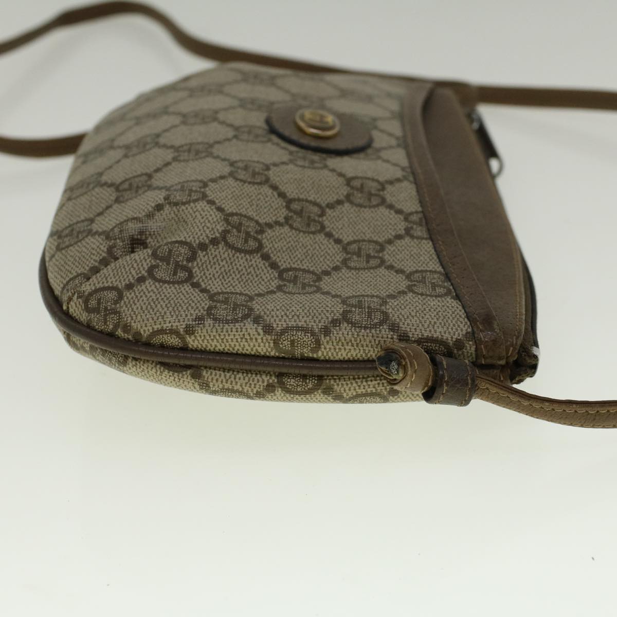 GUCCI GG Canvas Shoulder Bag PVC Leather Beige fm2929