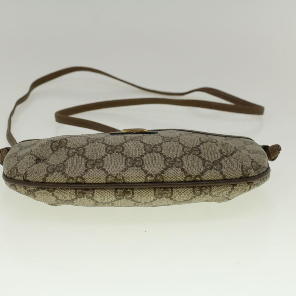 GUCCI GG Canvas Shoulder Bag PVC Leather Beige fm2929