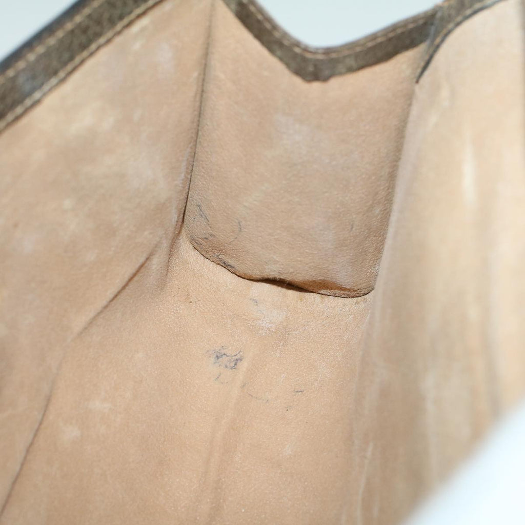 GUCCI GG Canvas Web Sherry Line Clutch Bag PVC Leather Beige Green fm2939