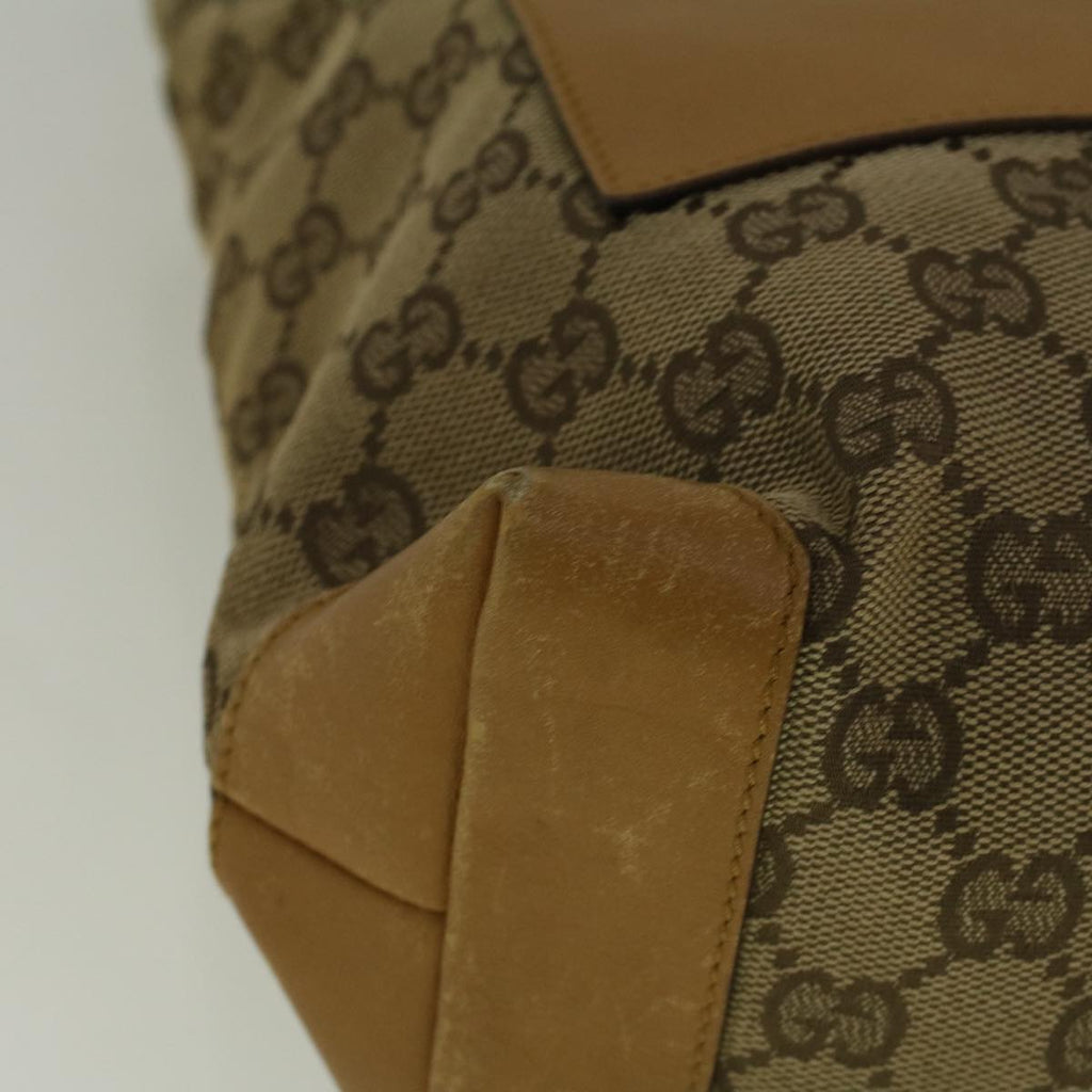 GUCCI GG Canvas Sherry Line Tote Bag Beige Orange fm2946