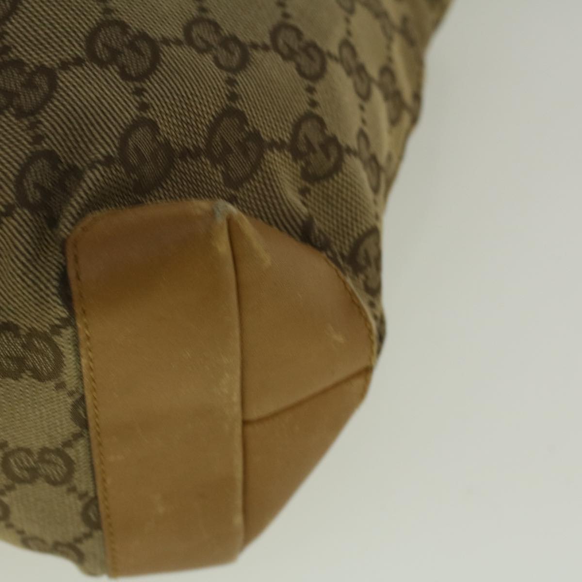 GUCCI GG Canvas Sherry Line Tote Bag Beige Orange fm2946
