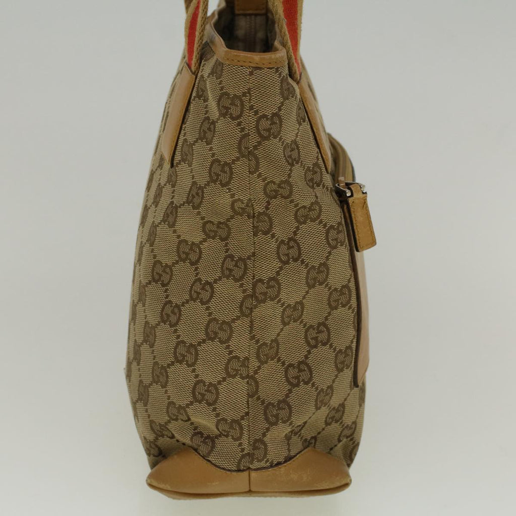 GUCCI GG Canvas Sherry Line Tote Bag Beige Orange fm2946