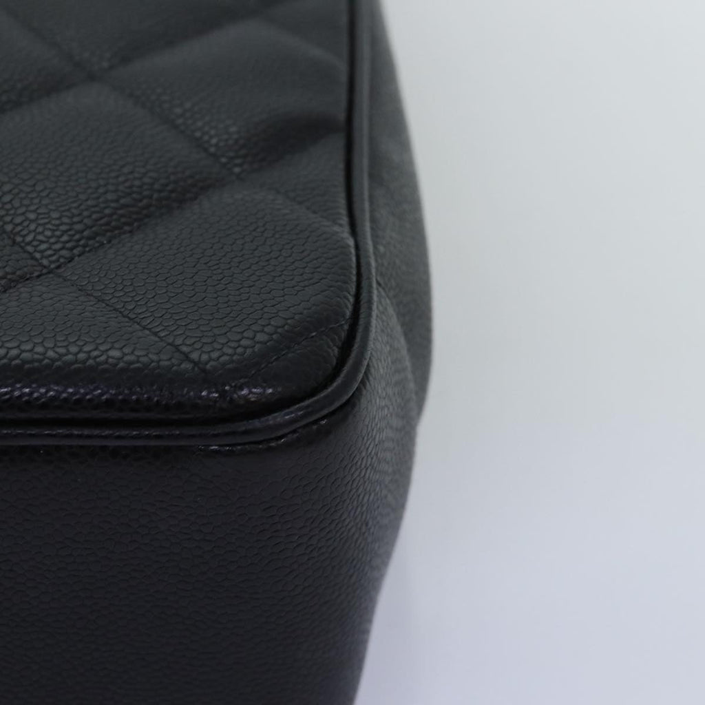 CHANEL Big Matelasse Chain Shoulder Bag Caviar Skin Black CC fm3373A
