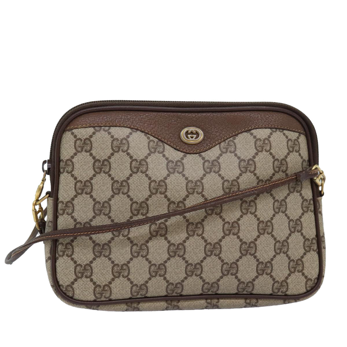 GUCCI GG Supreme Shoulder Bag PVC Beige 97 02 068 fm3411
