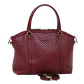 GUCCI Micro GG Canvas Guccissima Hand Bag Leather 2way Red 449657 fm3413