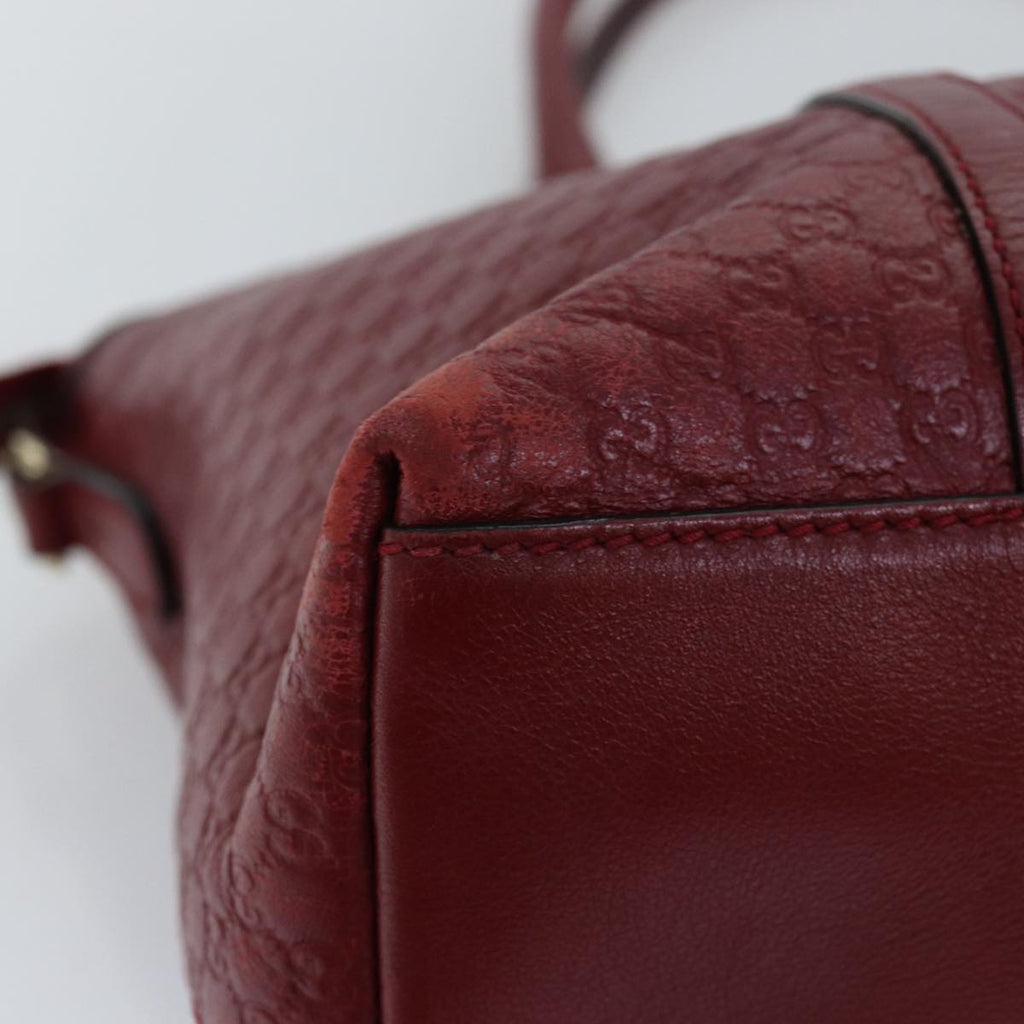 GUCCI Micro GG Canvas Guccissima Hand Bag Leather 2way Red 449657 fm3413