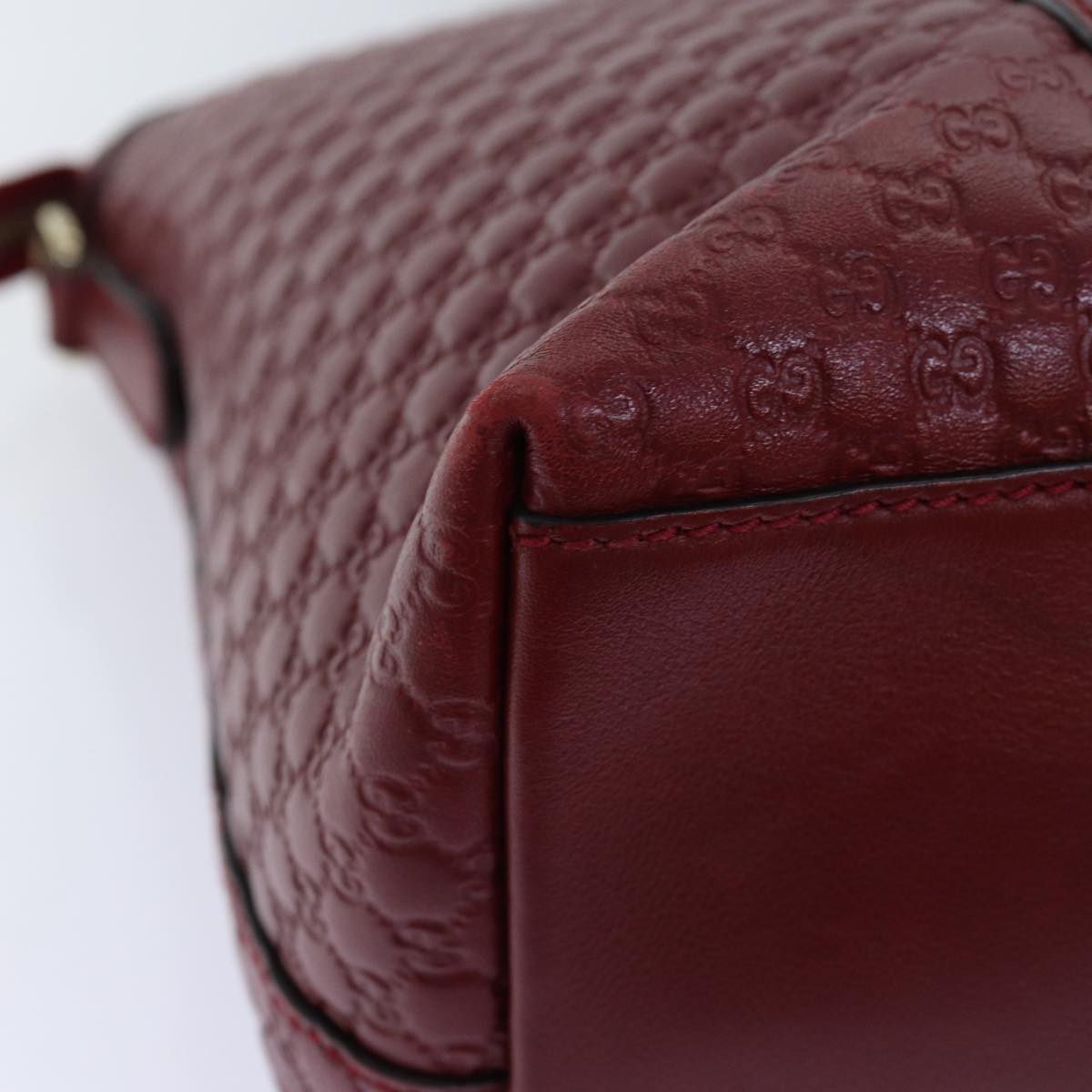 GUCCI Micro GG Canvas Guccissima Hand Bag Leather 2way Red 449657 fm3413