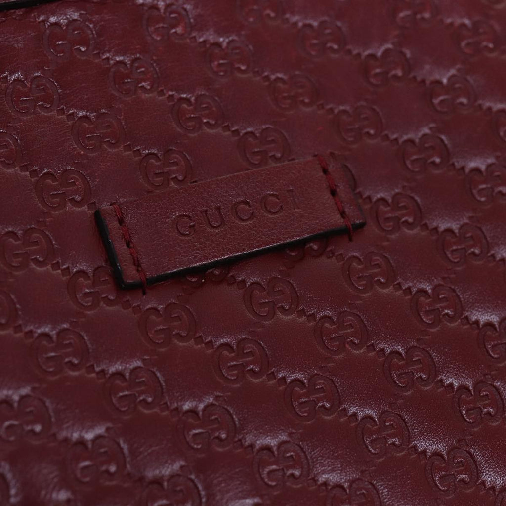 GUCCI Micro GG Canvas Guccissima Hand Bag Leather 2way Red 449657 fm3413