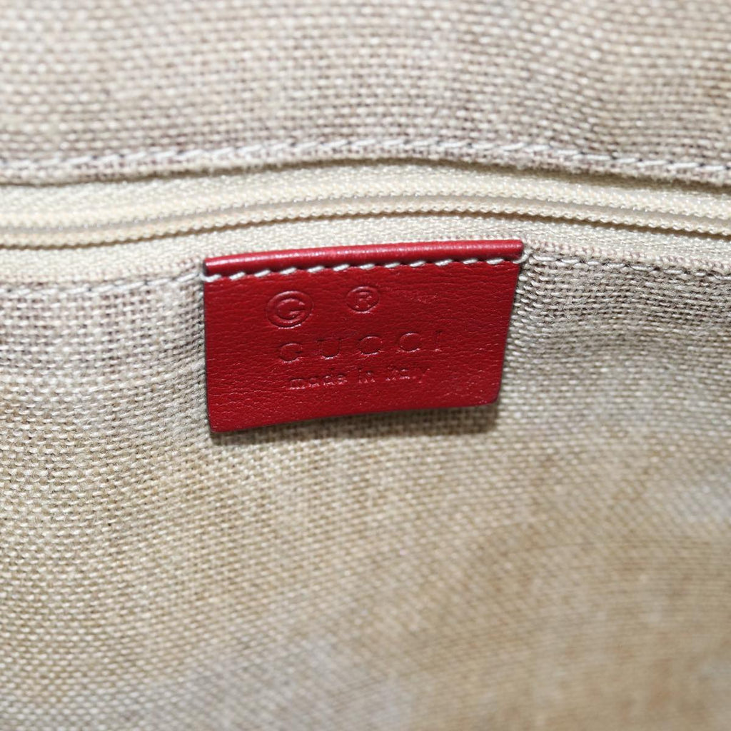 GUCCI Micro GG Canvas Guccissima Hand Bag Leather 2way Red 449657 fm3413