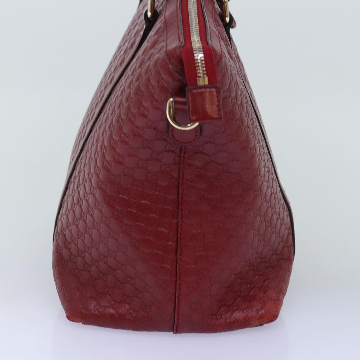 GUCCI Micro GG Canvas Guccissima Hand Bag Leather 2way Red 449657 fm3413
