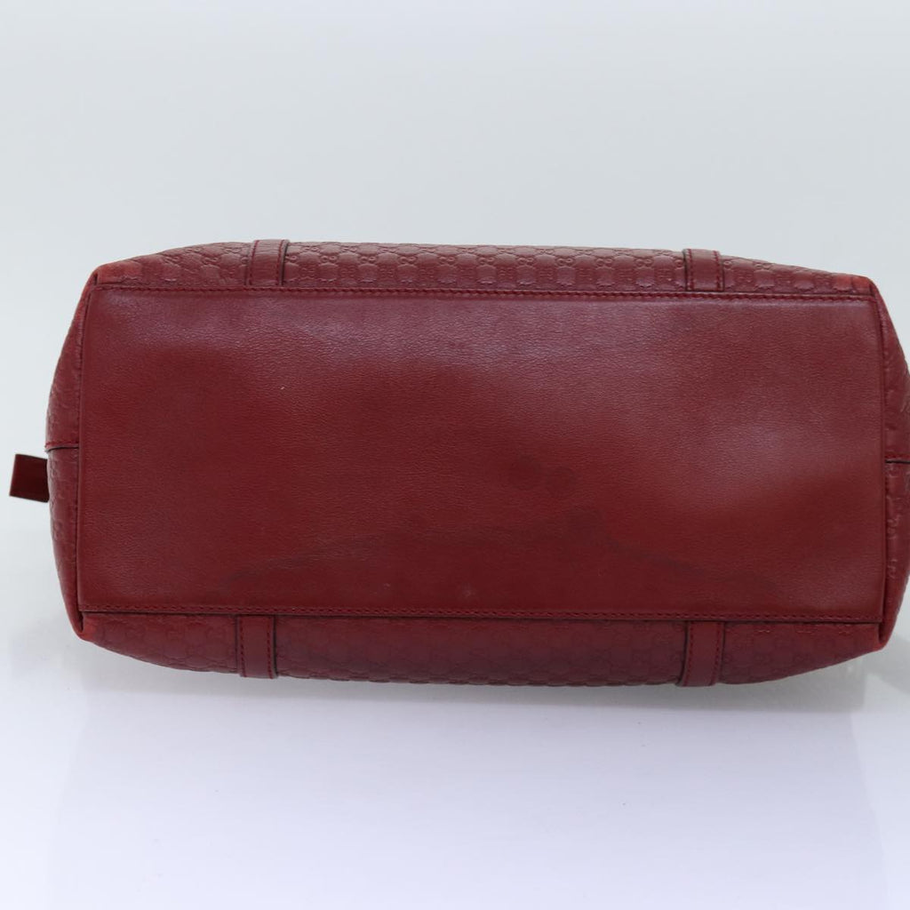 GUCCI Micro GG Canvas Guccissima Hand Bag Leather 2way Red 449657 fm3413