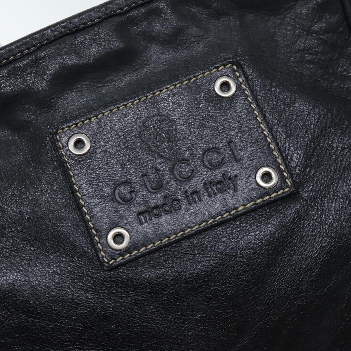 GUCCI Shoulder Bag Leather Black 190279 fm3431