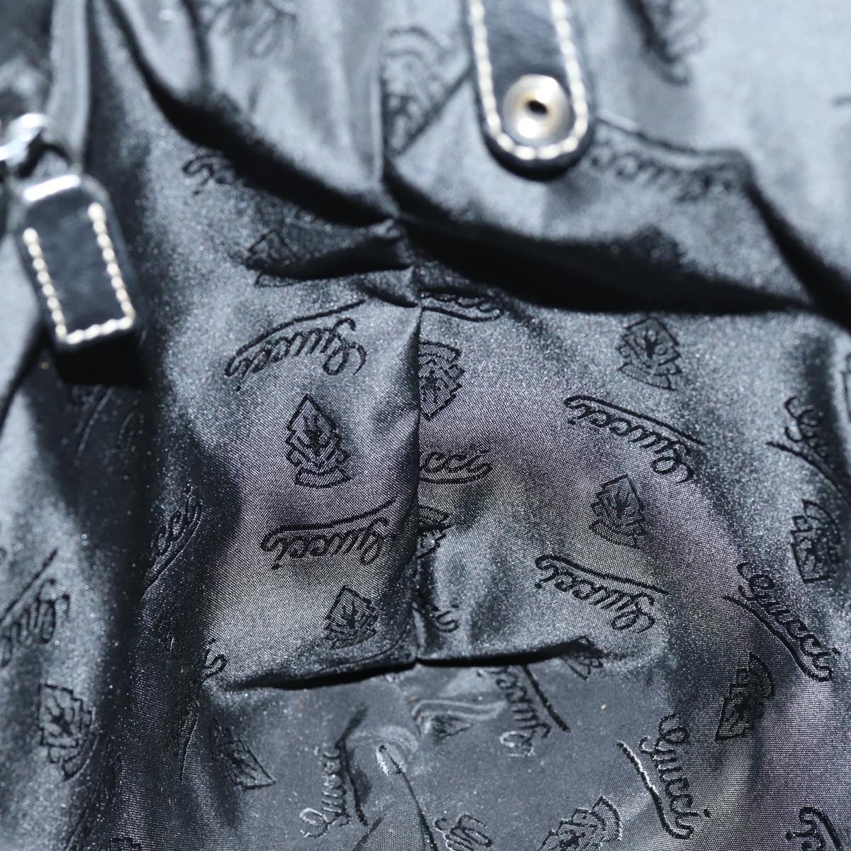 GUCCI Shoulder Bag Leather Black 190279 fm3431