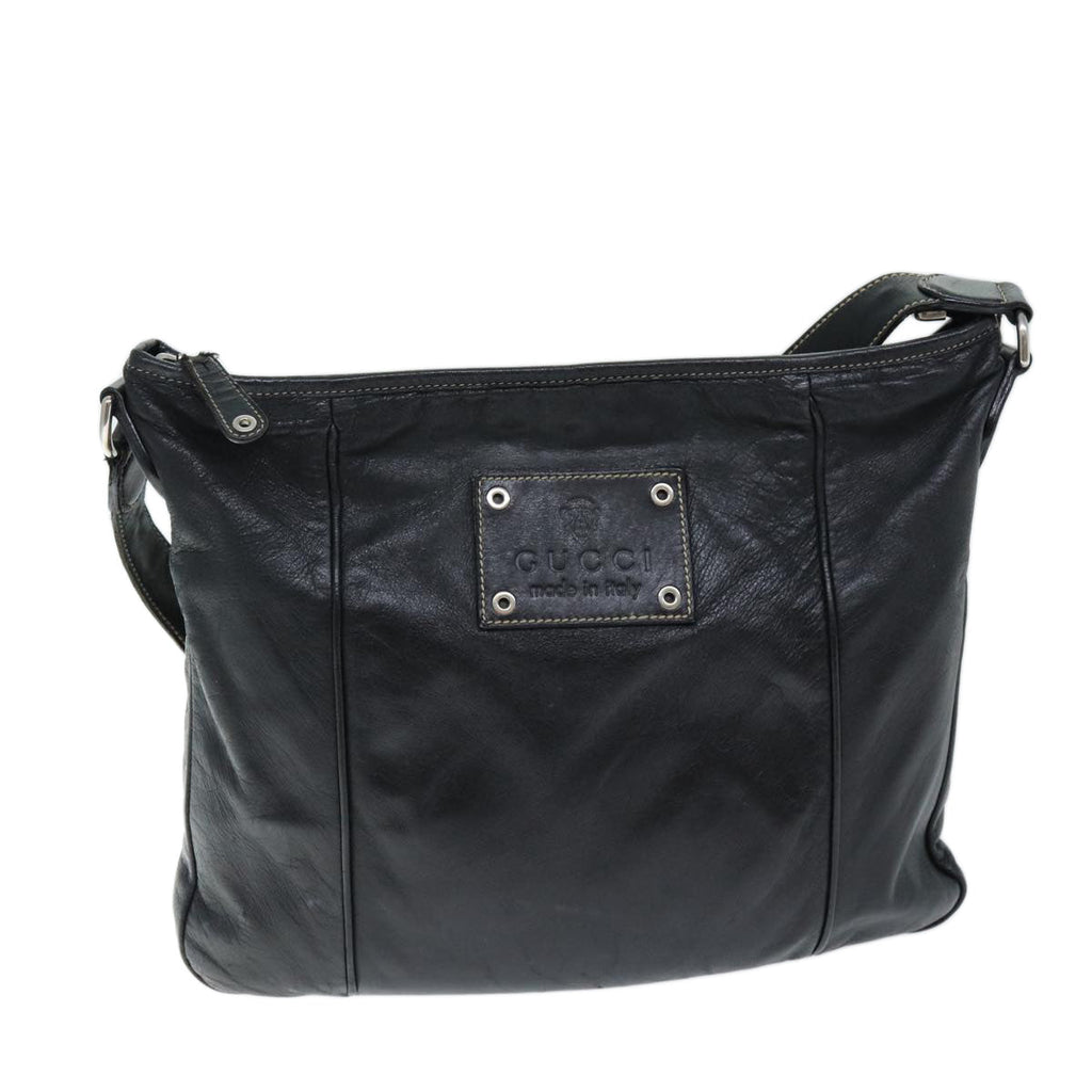 GUCCI Shoulder Bag Leather Black 190279 fm3431