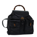 GUCCI Bamboo Backpack Leather Black 003 2058 0016 fm3461