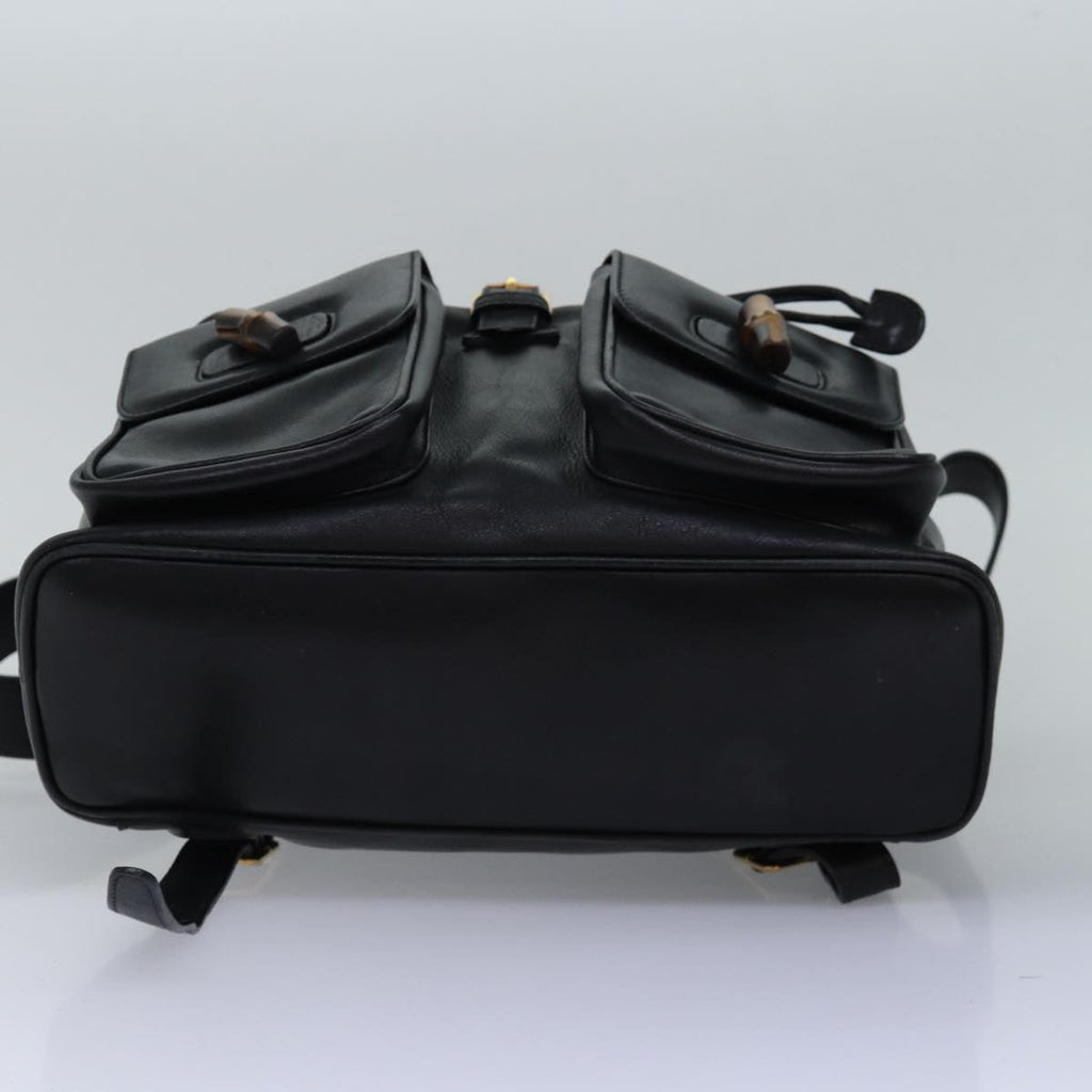 GUCCI Bamboo Backpack Leather Black 003 2058 0016 fm3461