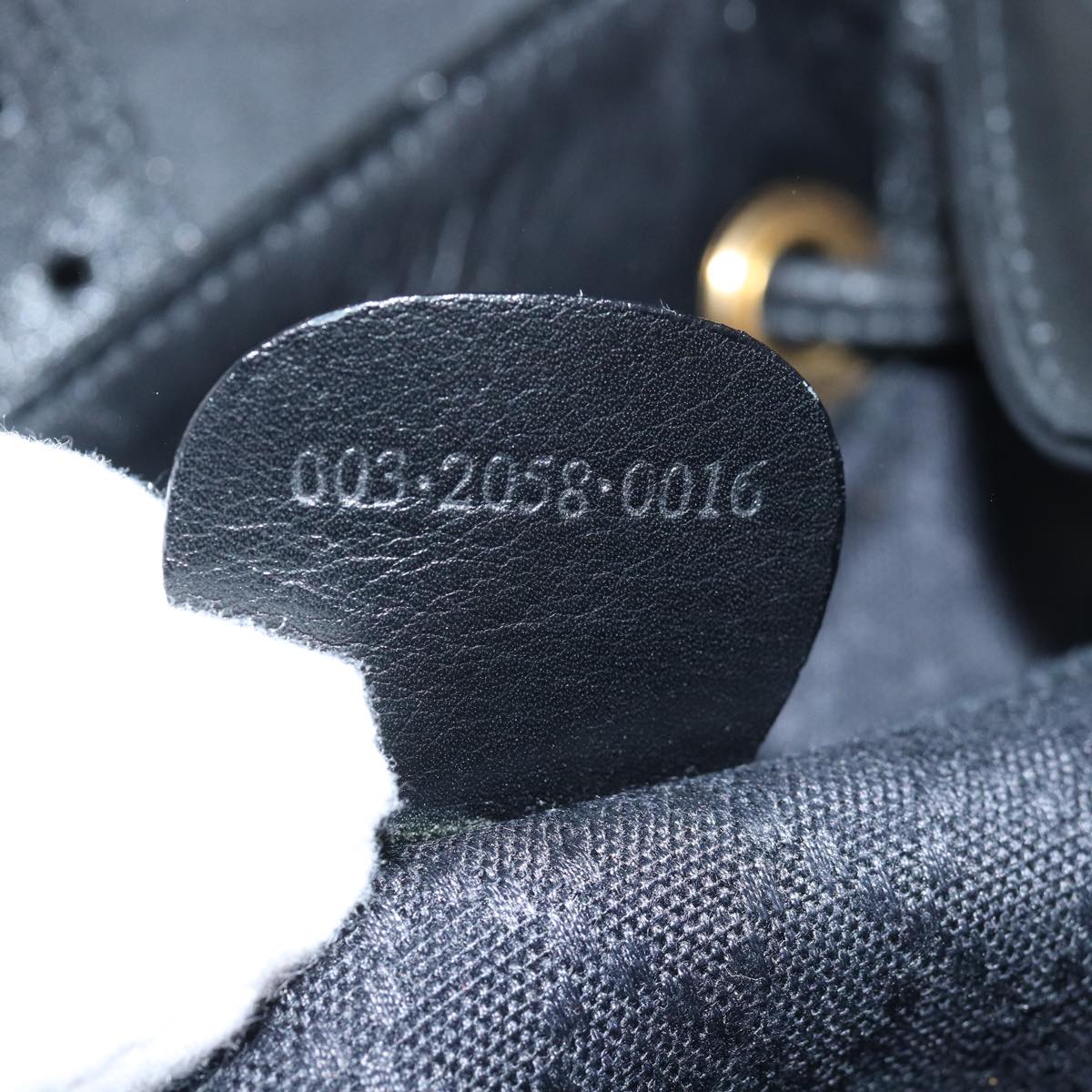 GUCCI Bamboo Backpack Leather Black 003 2058 0016 fm3461